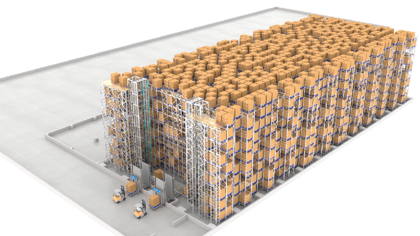 تخزين بارد ذكي ثلاثي الأبعاد ، إجمالي حمولة البضائع السنوية بالطن ، إجمالي طول مستودع التكديس 71 متر